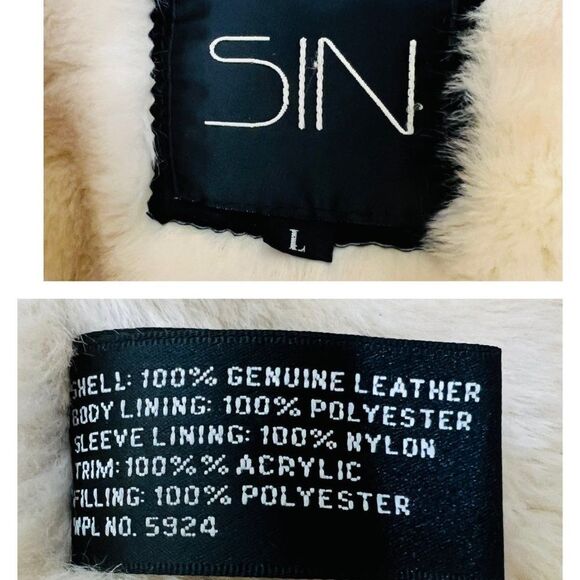 Vintage Sin by Morgan Cooper Black Suede Faux Fur Hooded Trench Coat Jacket L - Picture 13 of 16